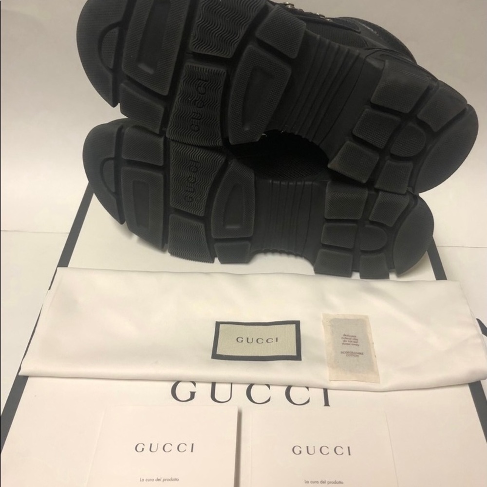 GUCCI FLASHTREK HIKING LOW TOP BOOTS SNEAKER OVERSIZED G9 WOMEN BLACK - Picture 6 of 7